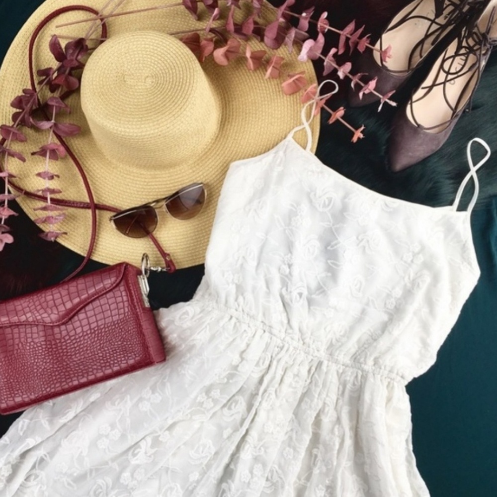 Vintage inspired white lace dress